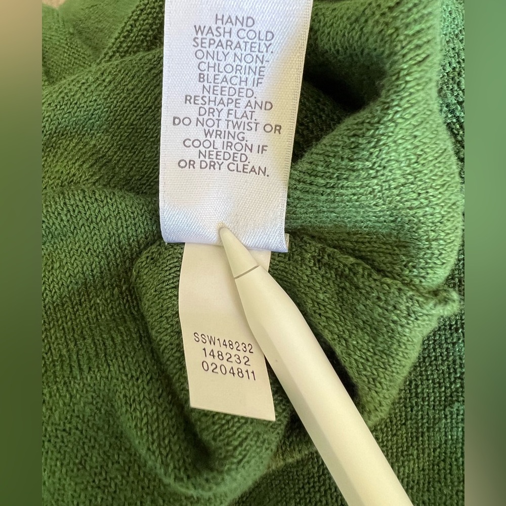 J.Jill Linen/modal lightweight Sweater. Moss Green. LP. - Picture 5 of 8